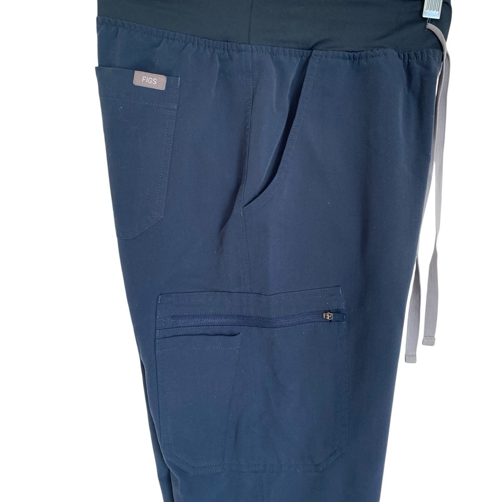 Figs Scrub Pants Women Size S  Blue Kade Double Cargo Pockets - Picture 3 of 6